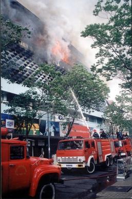 Moment image for Ho Chi Minh City ITC Inferno, a fire destroys a luxurious department store with 1,500 people shopping. 