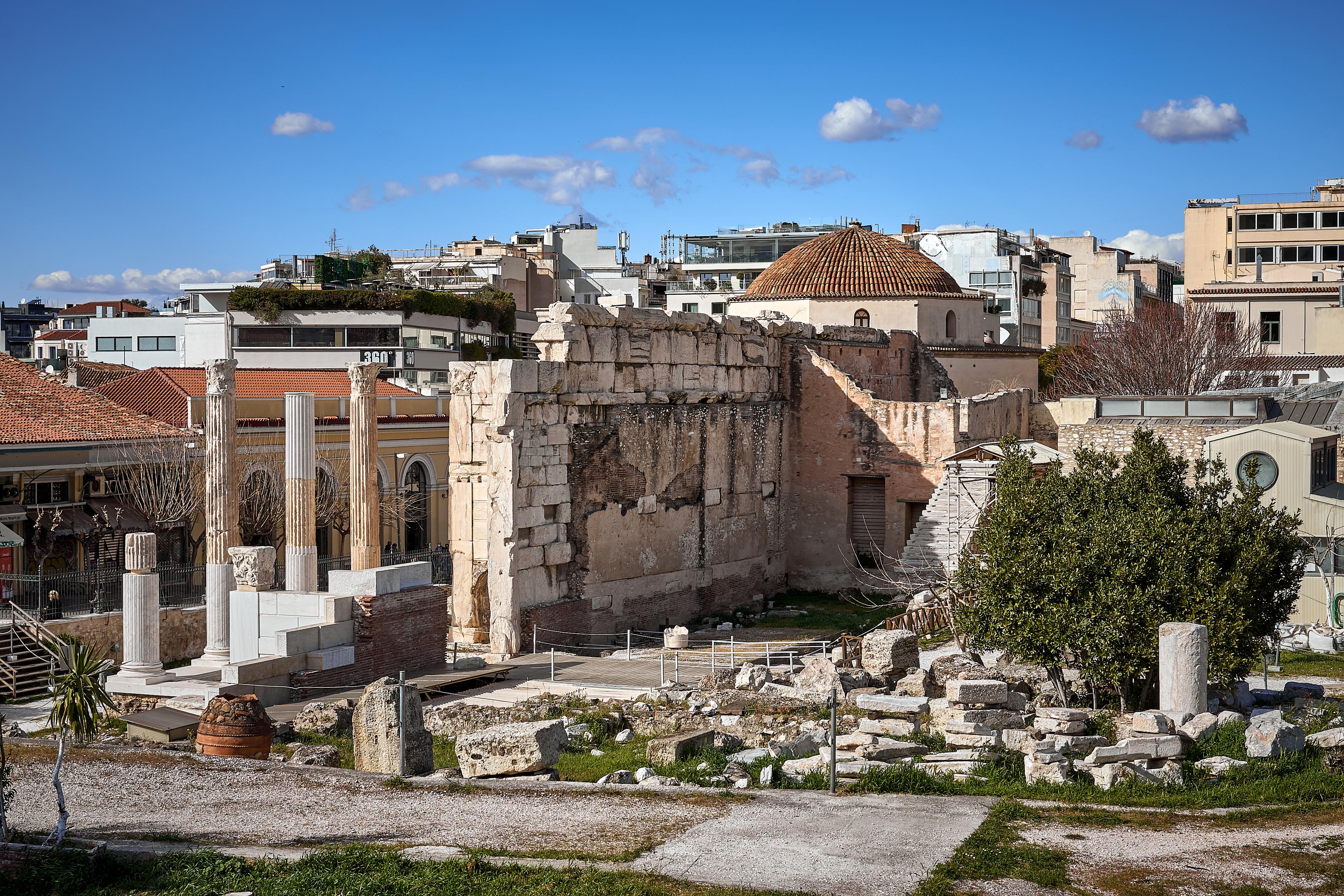 Moment image for Construction of Library of Hadrian in Athens by Roman Emperor Hadrian.