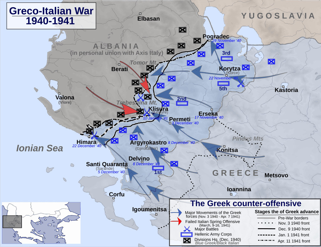 Moment image for Greek Forces Drive Italian Troops Into Albania