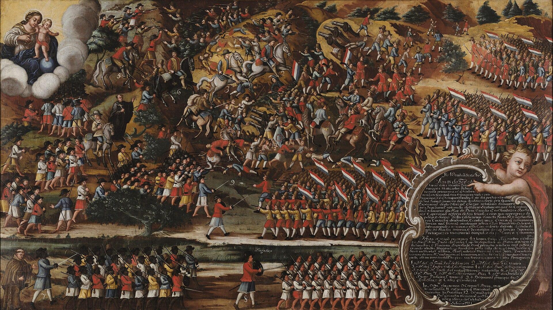 Moment image for 	Second Battle of Guararapes: decisive Portuguese victory against the Dutch in northeast Brazil