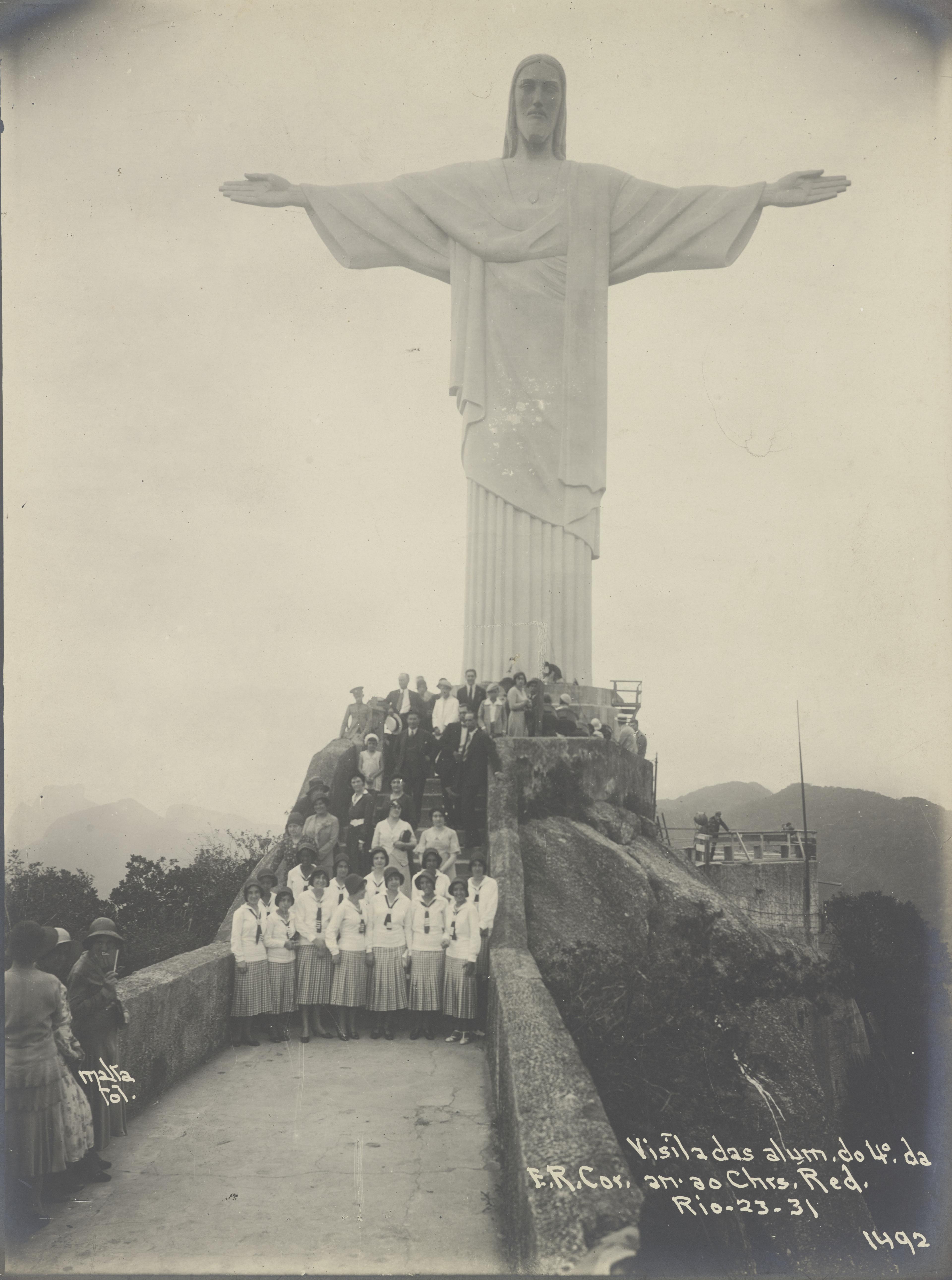 Moment image for Iconic Christ the Redeemer statue finished, a landmark symbol.