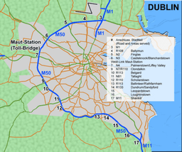 Inauguration of Dublin-Naas dual carriageway marking Ireland's motorway debut.