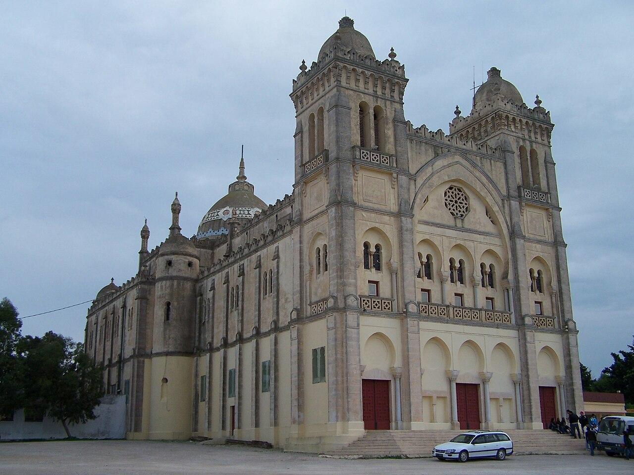 Moment image for The construction of the Cathedral of St. Louis in Carthage's historical significance.