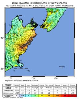Severe Earthquake Hits Kaikoura Area of South Island