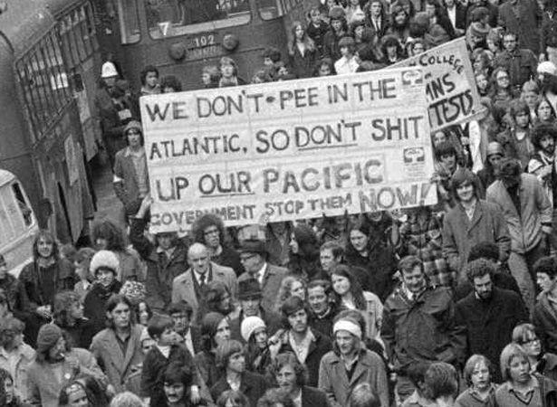 Moment image for Naval Frigate Protest Against French Nuclear Testing