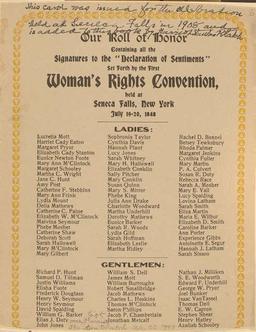 Women's Rights Movement Origins at Seneca Falls