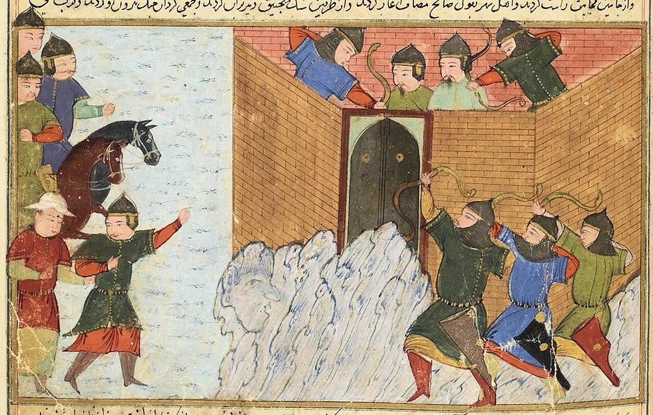 Moment image for Crusader forces assault city held by opposing army, leading to prolonged conflict and devastation.