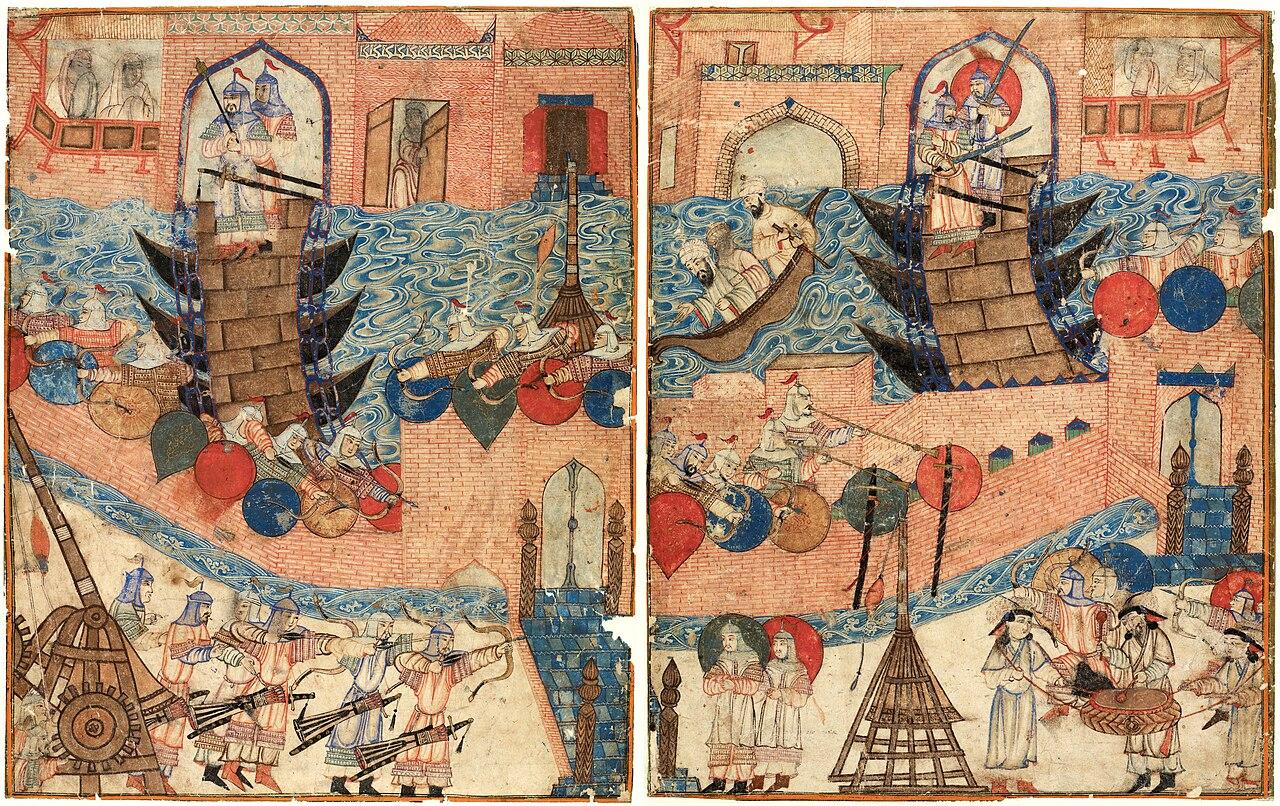 Moment image for Siege by Mongols leads to Abbasid Caliphate's downfall in Baghdad.