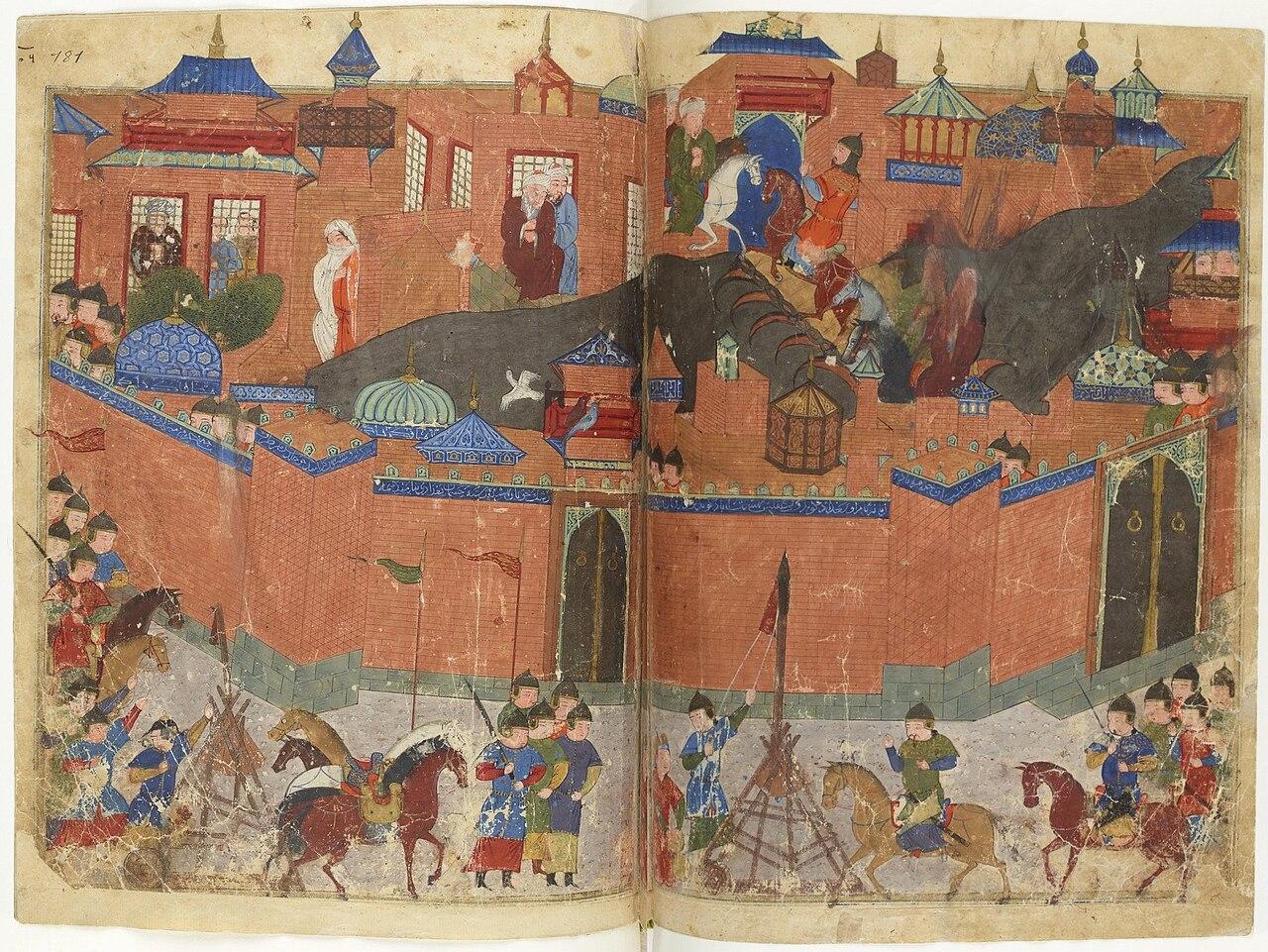 Moment image for Destruction of the House of Wisdom in Baghdad by Mongol invaders devastates knowledge hub.