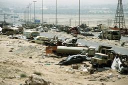 Military operation liberates Kuwait, inflicts severe damage.