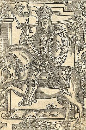 Moment image for Mindaugas, the first King, converted to Roman Catholicism.