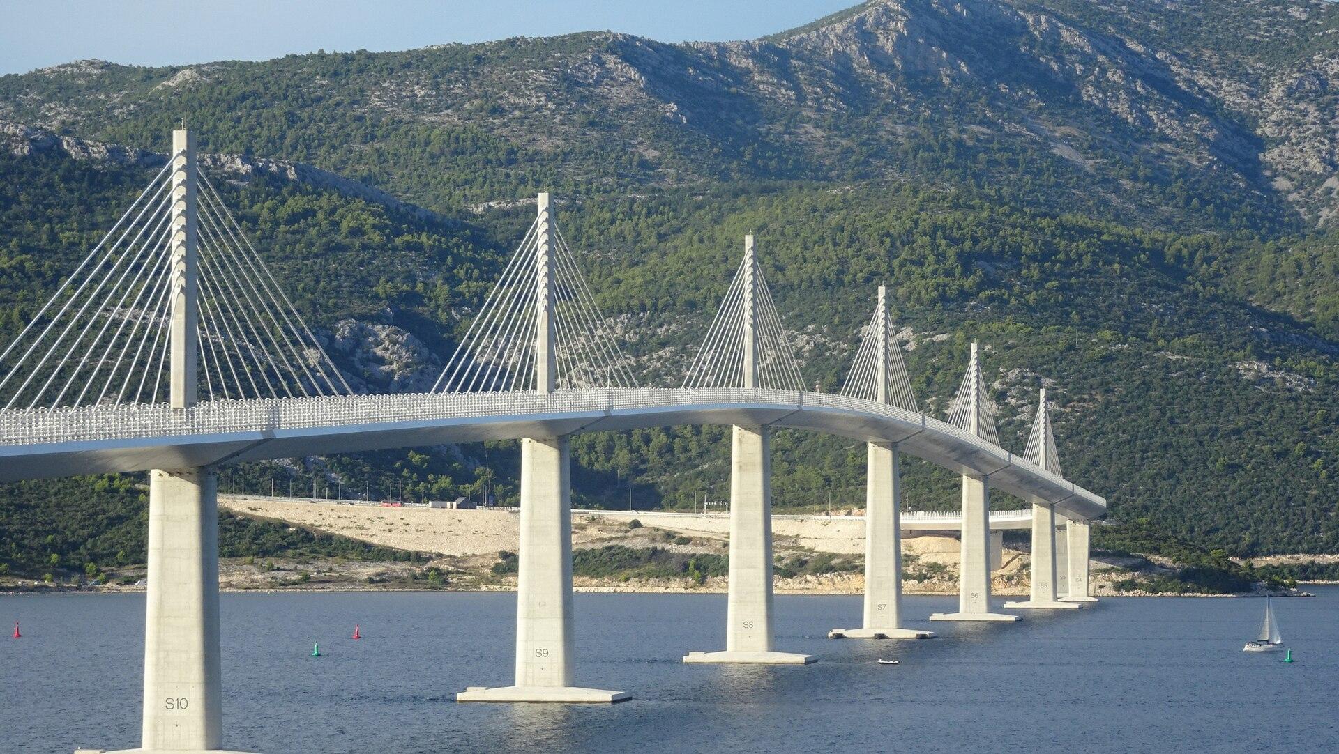 Moment image for Completion of Pelješac Bridge connecting Dubrovnik with mainland Croatia.