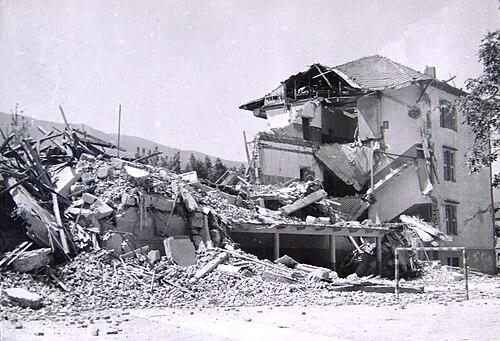 Moment image for Skopje earthquake felt in Croatia, causing significant damage, casualties, and assistance provided.