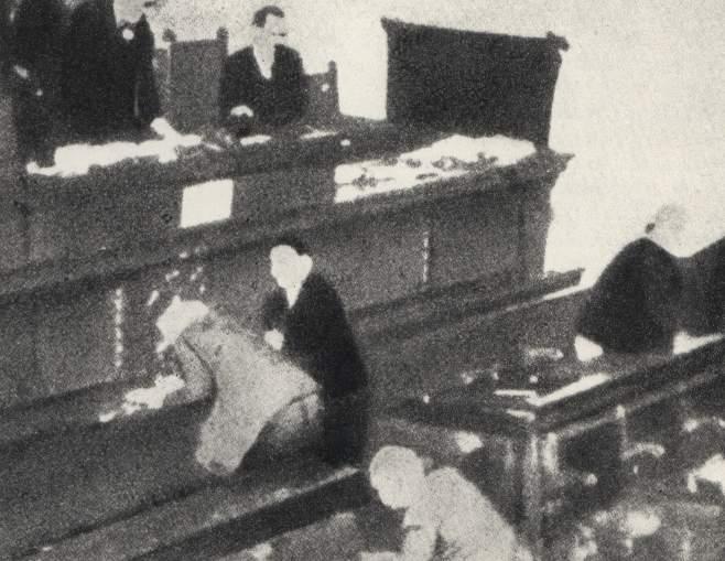 Moment image for Stjepan Radić assassinated in Belgrade, impacting Croatian-Serbian relations between 1931-1935.