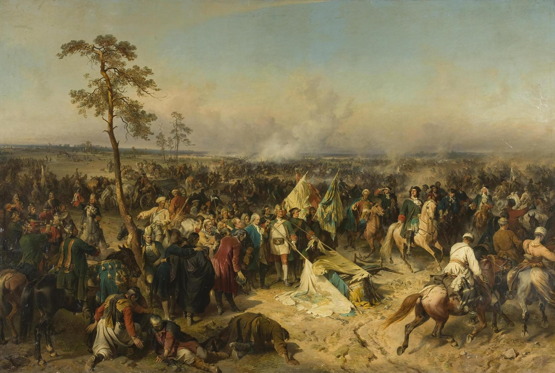 Moment image for Great Northern War climax: decisive defeat of Swedish forces by Russian army.