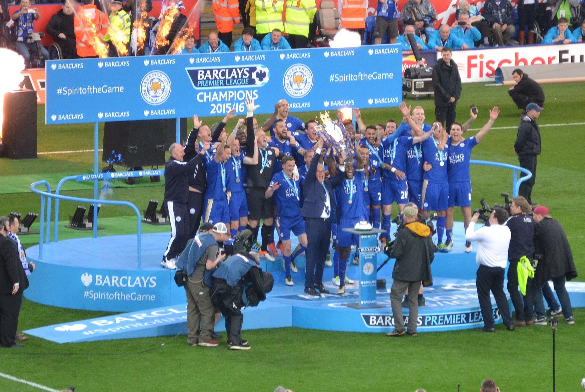 Moment image for Leicester City's historic victory in football's top division makes headlines globally.