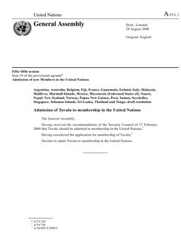 Tuvalu's accession to the United Nations