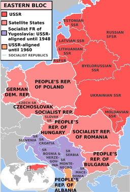 Post-World War II, Poland aligns with Soviet influence, becoming part of Eastern Bloc.
