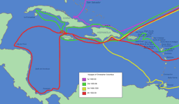 Columbus embarks on his voyage.