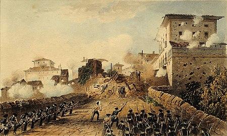 Moment image for The First Carlist War started, marking the beginning of a conflict.