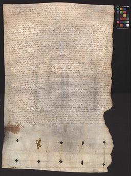 María de Molina signed the Treaty of Alcañices with Denis of Portugal, securing support from him against rebels in exchange for territory.