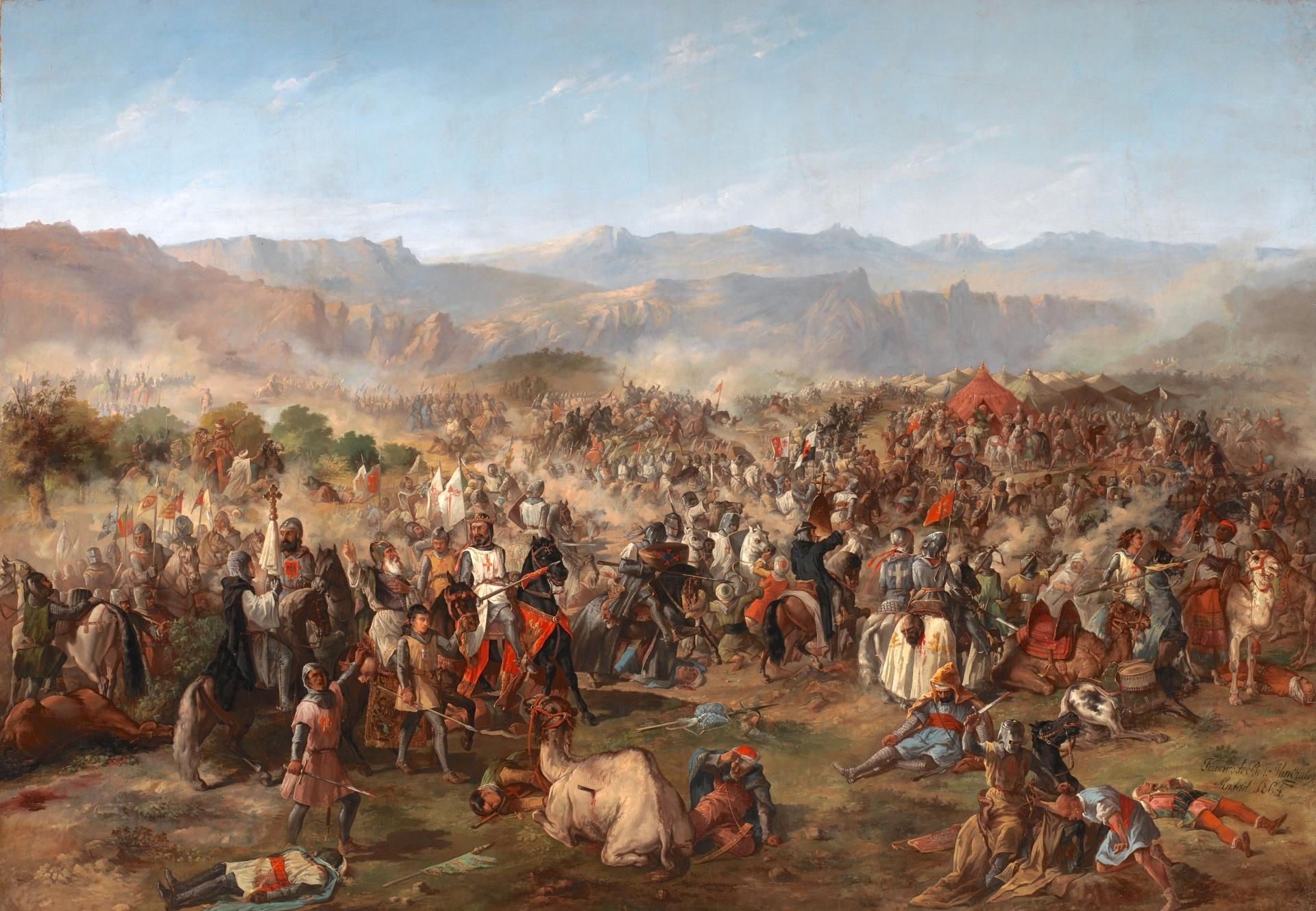 Moment image for A coalition defeated an Almohad army, causing the caliph Muhammad al-Nasir to flee.