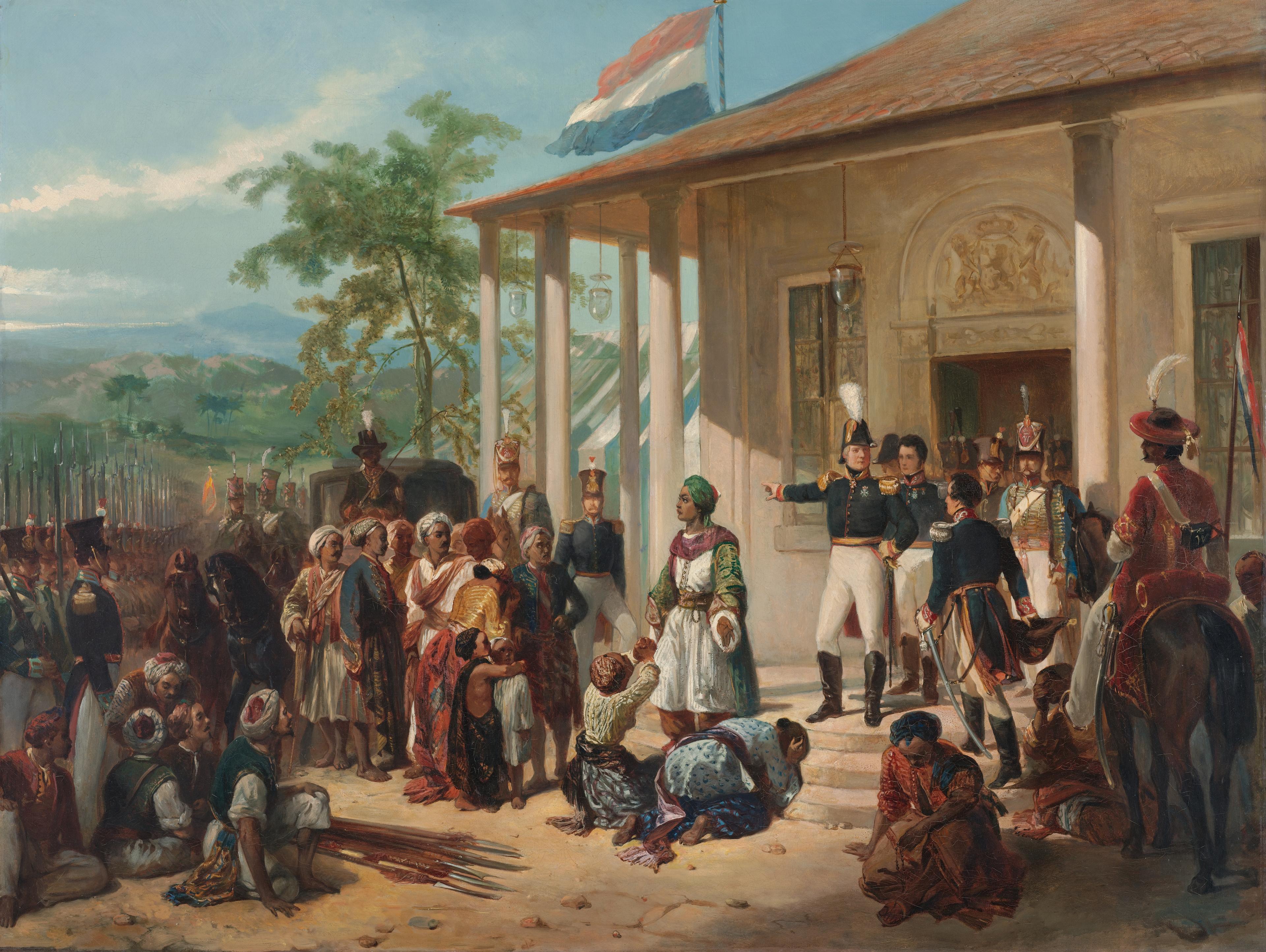 Moment image for End of Java War: Prince Diponegoro captured, Javanese resistance to Dutch rule wanes.