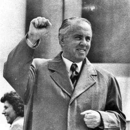 Moment image for Enver Hoxha leads the founding of Albania's Communist Party.