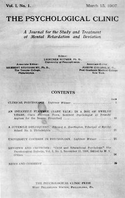 Lightner Witmer establishes first psychology clinic in America