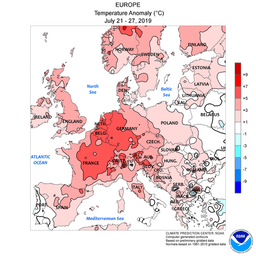 Impact of 2019 European Heat Waves