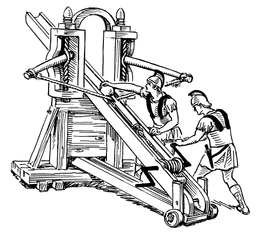 The ballista, developed around 400 BCE