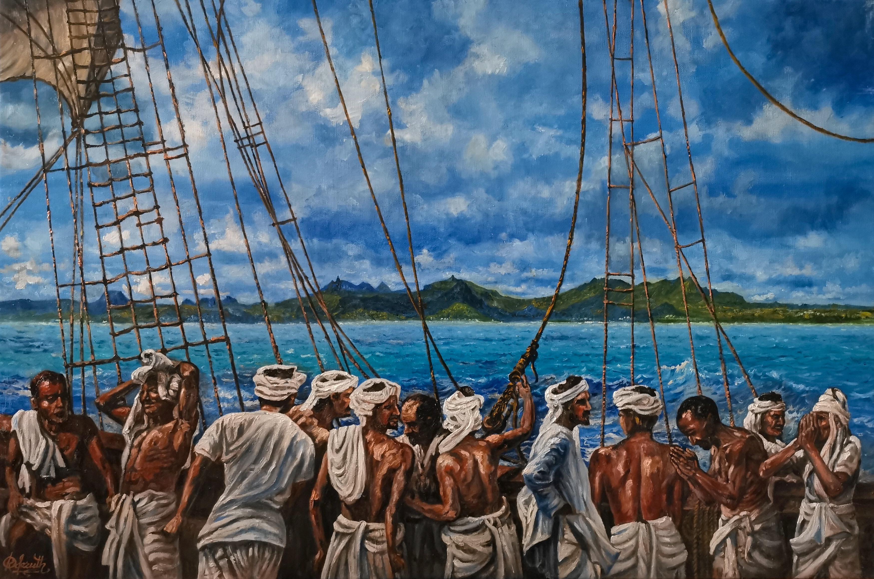 Moment image for Indian indentured laborers in Fiji: Systematic migration, economic contributions, cultural fusion, and permanent settlement.