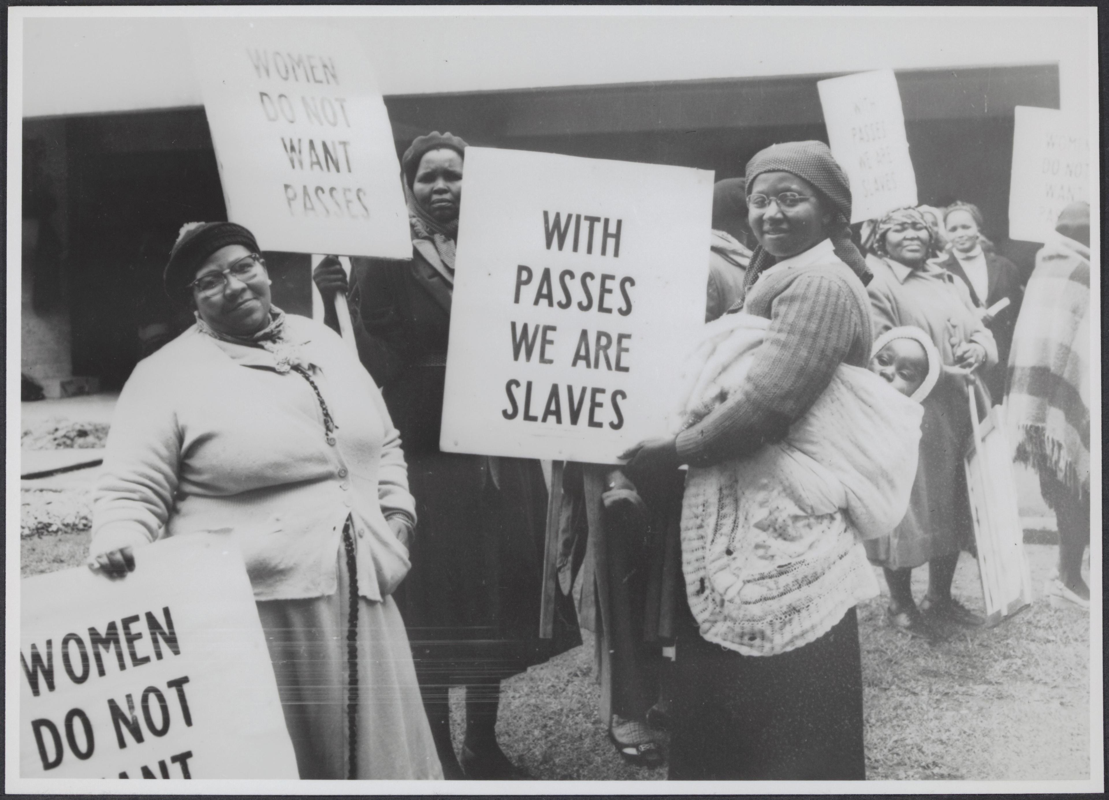 Moment image for Women protest pass laws in South Africa