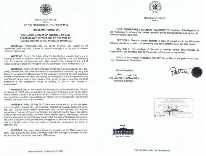 Moment image for Martial Law on Mindanao: Clashes with Maute Group forces emergency measures.