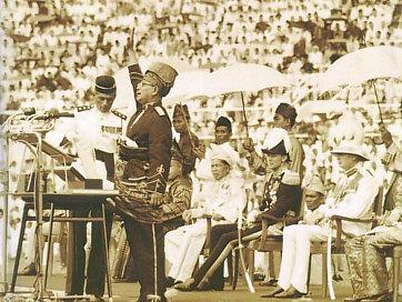 Moment image for Independence of Federation of Malaya from British colonial rule.