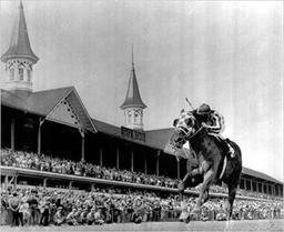 Secretariat's historic Kentucky Derby victory with jockey Ron Turcotte and trainer Lucien Laurin.