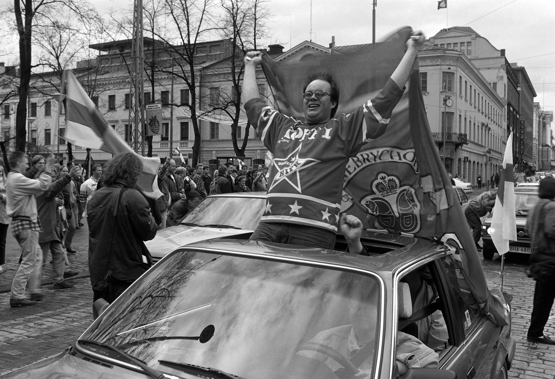 Moment image for Finland wins gold, Sweden silver, Canada bronze at championship hosted in Sweden.