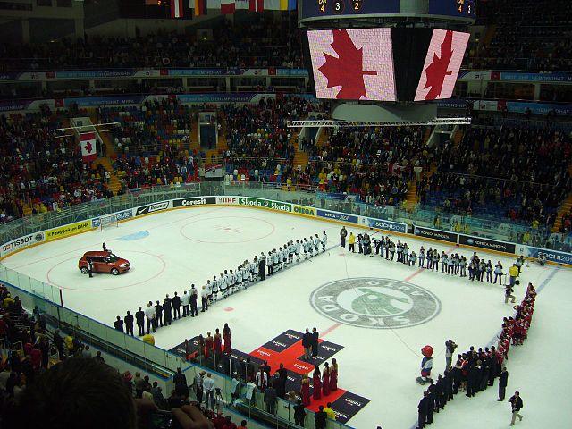Moment image for Canada wins gold, Finland silver, Russia/Soviet Union bronze in Moscow and Mytishchi, Russia.
