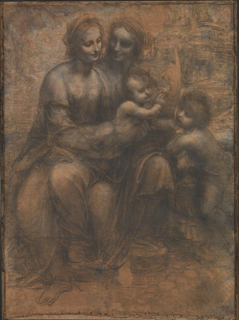 Moment image for Leonardo da Vinci's Masterpiece 'The Virgin and Child with Saint Anne and Saint John'.