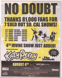 Opening Act for No Doubt