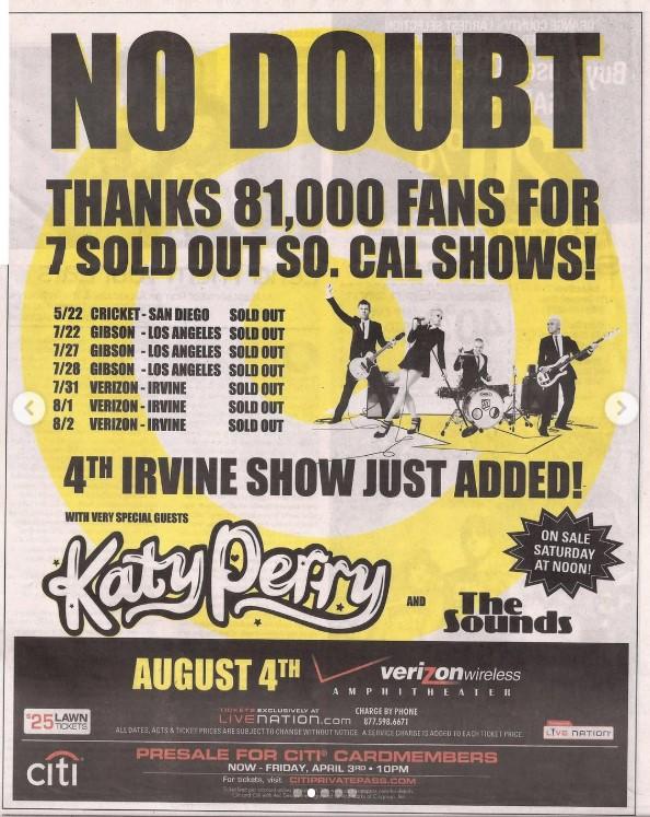 Moment image for Opening Act for No Doubt