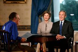 Larry King Interviews President George W. Bush and First Lady Laura Bush