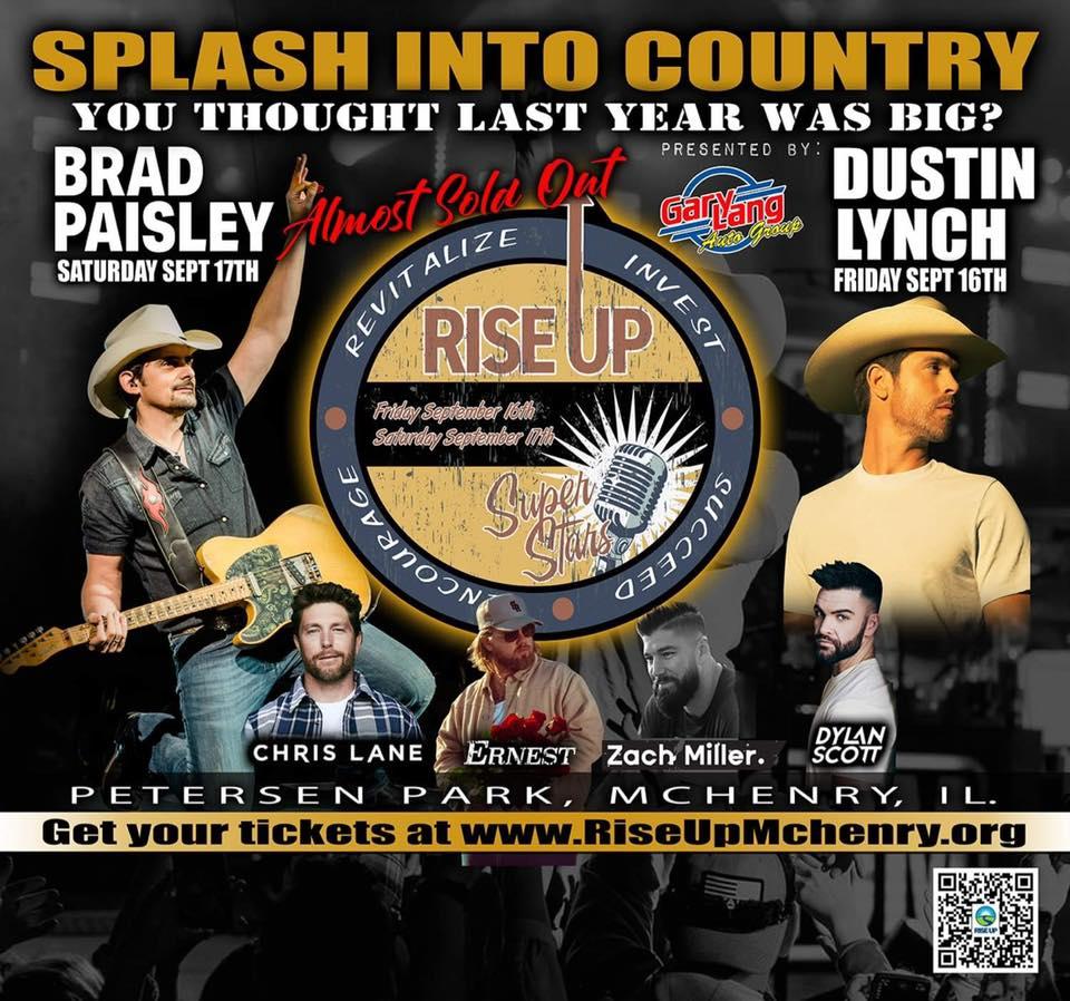 Moment image for Brad Paisley's Splash Into Country in McHenry: a pivotal gathering during The End of The World Tour 2022.