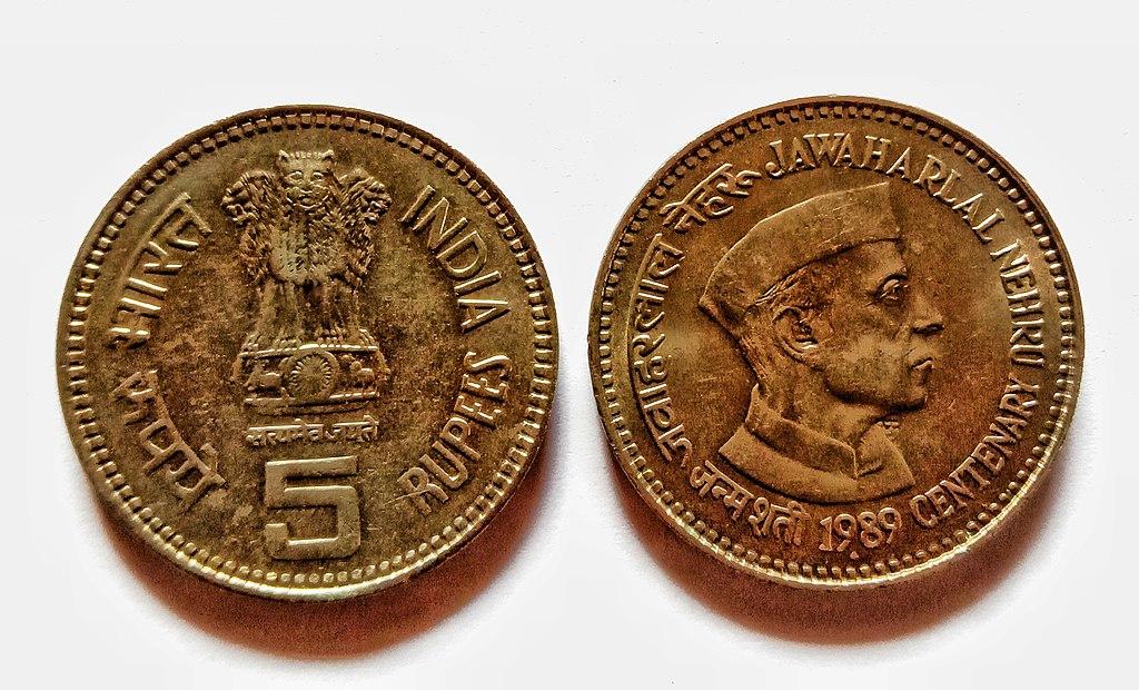 Moment image for Numismatic Tribute: Nehru Honored on 5 Rupee Coin for Birth Centenary