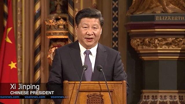 Moment image for Xi Jinping in British Parliament