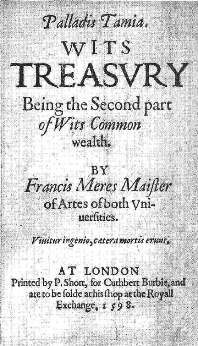 Moment image for "Palladis Tamia: Francis Meres Commends Shakespeare's Works in Literary Evaluation"