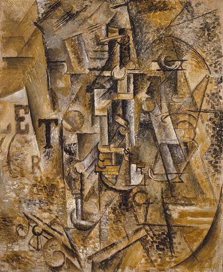 Moment image for Picasso's Early Cubist Masterpiece: "Painted Still Life with a Bottle of Rum" in Met Collection
