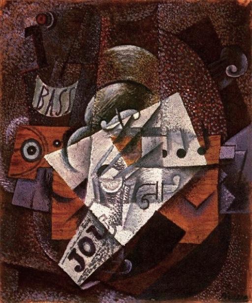 Moment image for Picasso's "Bouteille, clarinet, violon" epitomizes cubism; artwork confiscated, challenging artistic norms in 20th century.