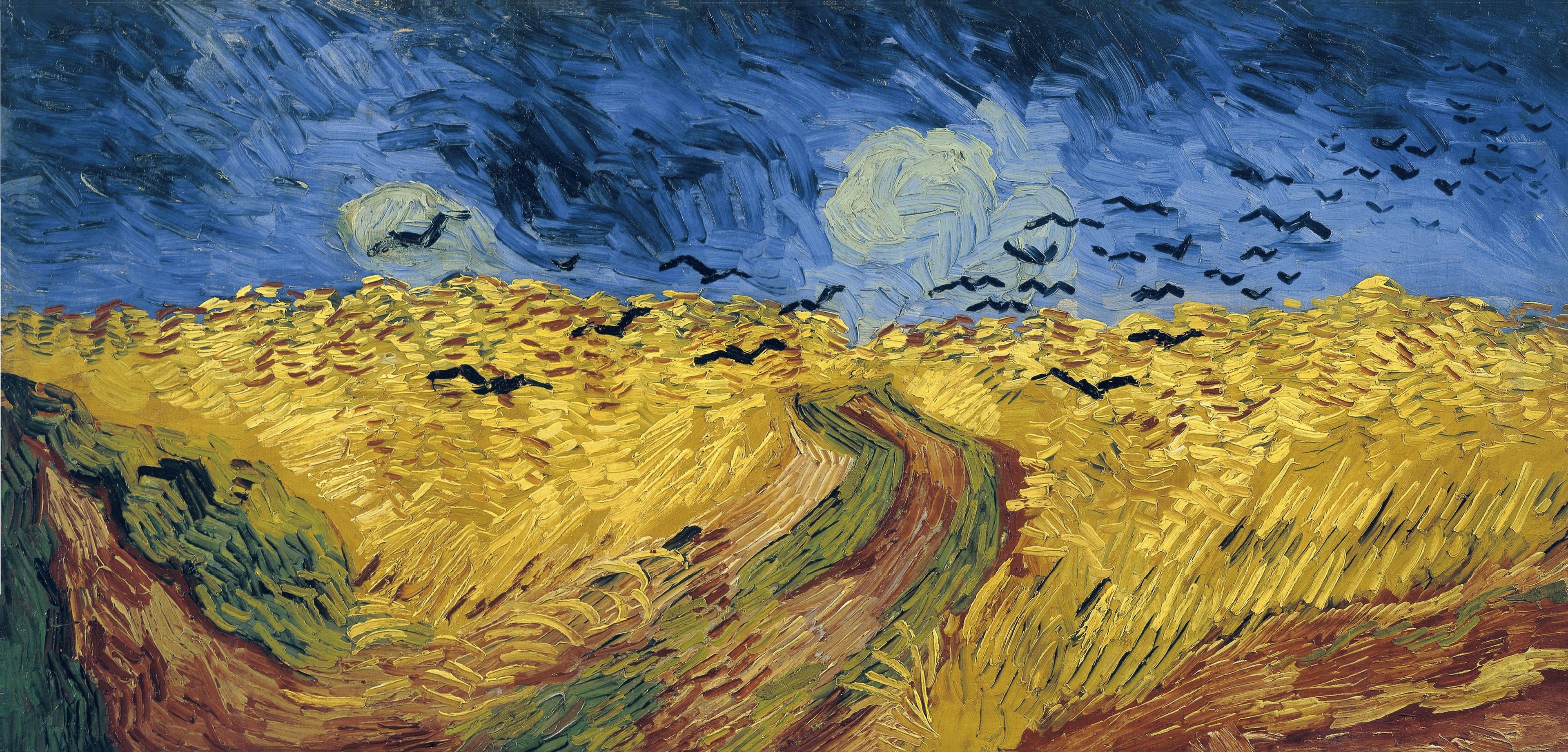 Moment image for Van Gogh's 'Wheatfield with Crows' reflects his mental turmoil and isolation in final days.