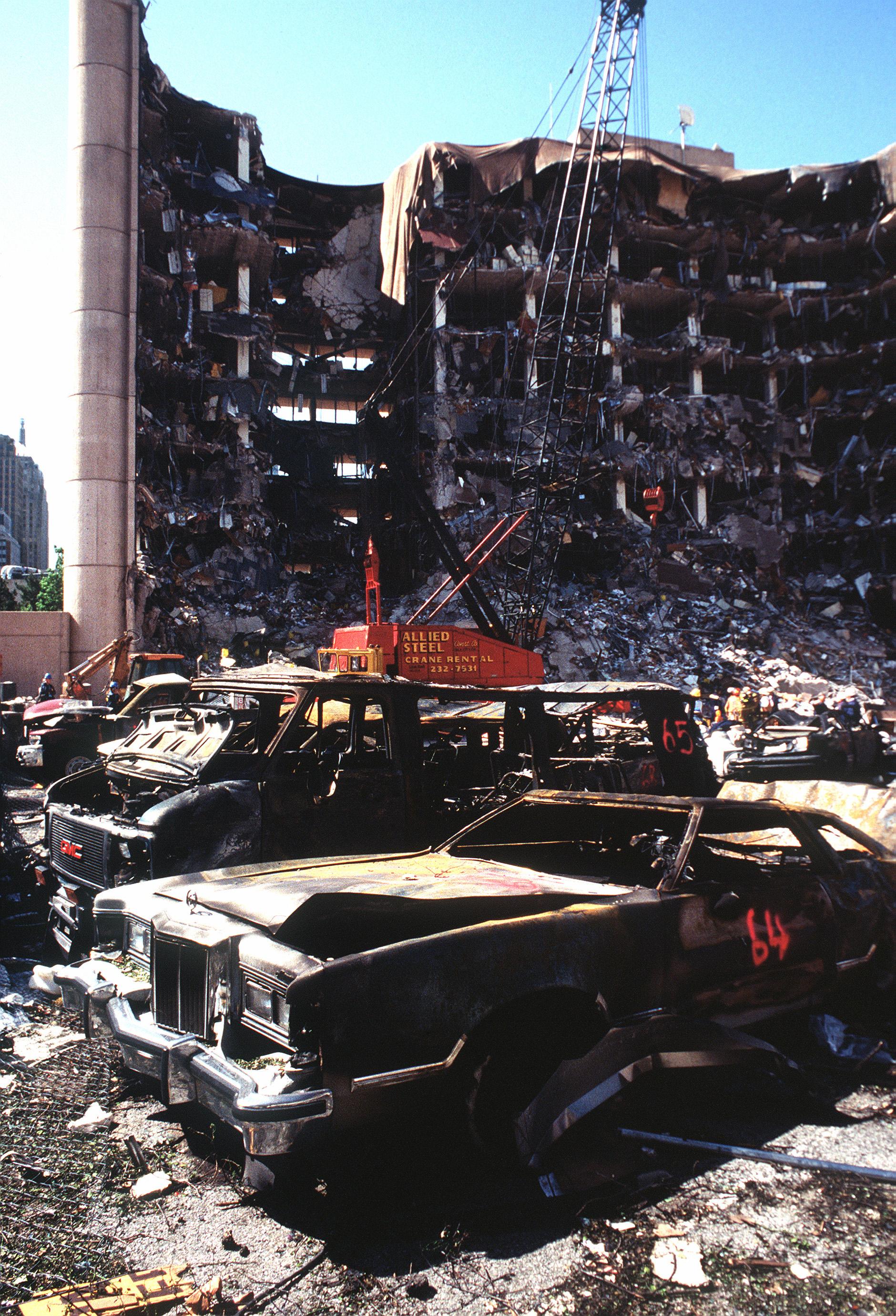 Moment image for Tragic Oklahoma City Federal Building Bombing Kills 168 People